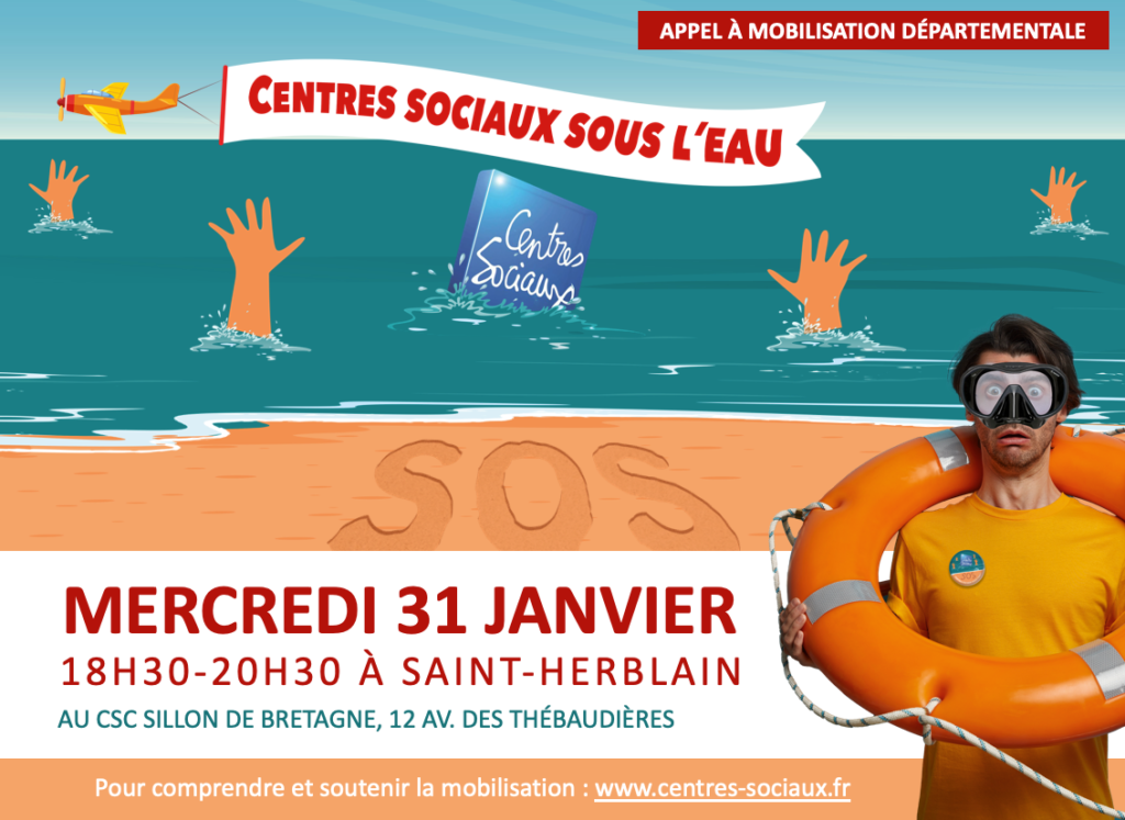SOS Centres socia sous l'eau mobilisation